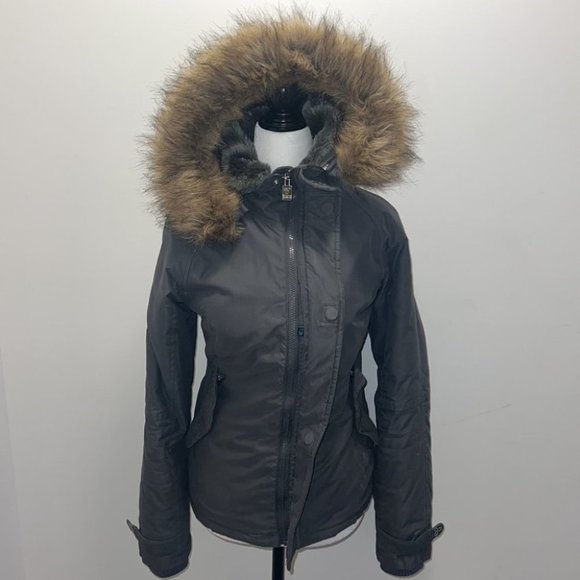 Aritzia TNA gray Aurora wool hooded parka jacket size XSmall - Picture 4 of 14